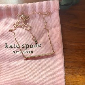 Kate Spade!!!! Rose gold bar diamond necklace🤍